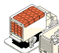 rental crates on a moving truck